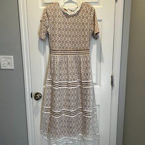 Baltic Born Windsor Lace Midi Dress - Ivory - Size Medium